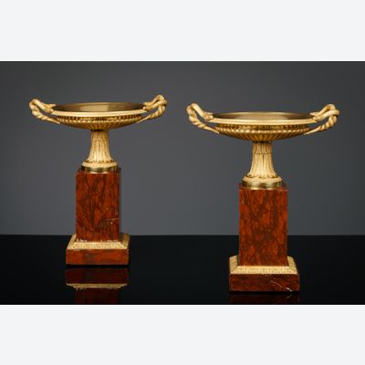 Paar Franse Restauration tazza’s