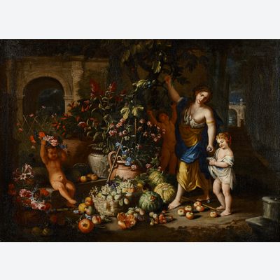 Abrahaham Brueghel (1631-1690) en Nicola Vaccaro (1640-1709)