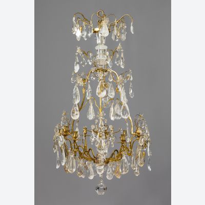 Franse Louis XV Lustre à Cage met Crystal de Roche