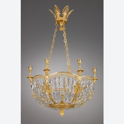Lustre Russe à Six Lumières d'époque Empire