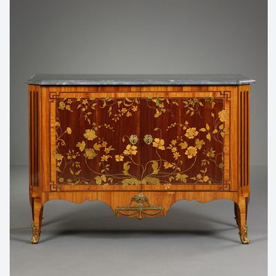 Hollandse Transition commode met bloemenmarqueterie