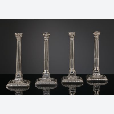 Vier silberne Louis-XVI Kerzenleuchter, Dirk Evert Grave, Amsterdam