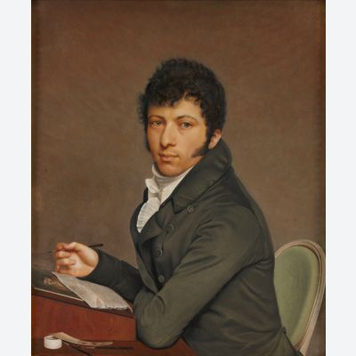 Umkreis von Jacques-Louis David: Selbstporträt eines schreibenden Mannes