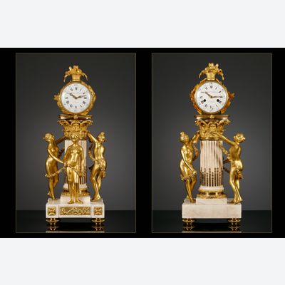 Grande pendule à double face d’époque Louis XVI