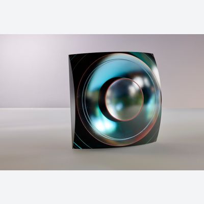 Laszlo Lukacsi (Hungarian, b.1961) 'Sea Eye' Laminated Glass Sculpture