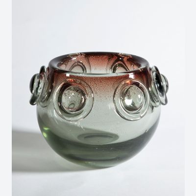 A.D. Copier, Unique thick glass bowl, Glass factory Leerdam, 1941