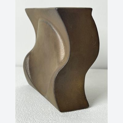 Jan van der Vaart bronziertes glasiertes Steinzeug-Mehrfachvase, 2000