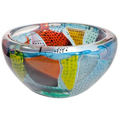 Willem Heesen, Unique glass bowl, from the series 'Carnaval do Rio', Studio de Oude Horn, 1996.