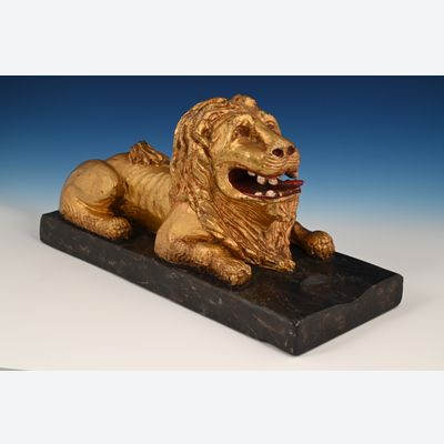 LION,  wooden statue for on the rudder at the stern of a wooden ship.