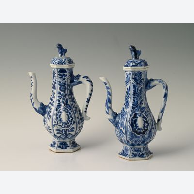 A pair of Chinese porcelain pouring jugs