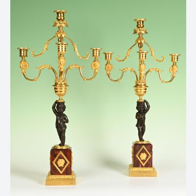 A pair of Directoire candelabras