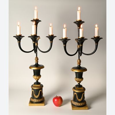 A pair of large candelabras