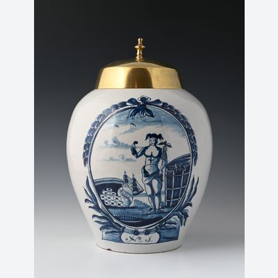 Ein Delfter Steingut-Tabaktopf