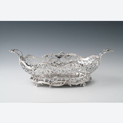 A silver breadbasket