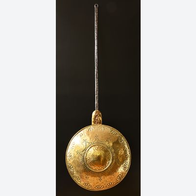 A rare bed warmer, dated 1594