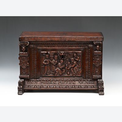 A 17th century oak bridal chest