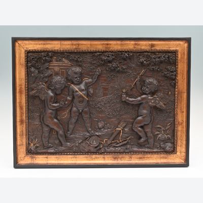 A walnut relief