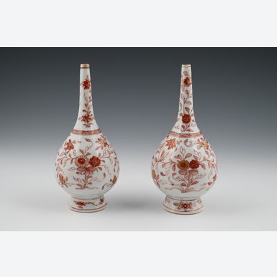A pair Chinese  porcelain rosewater sprinklers