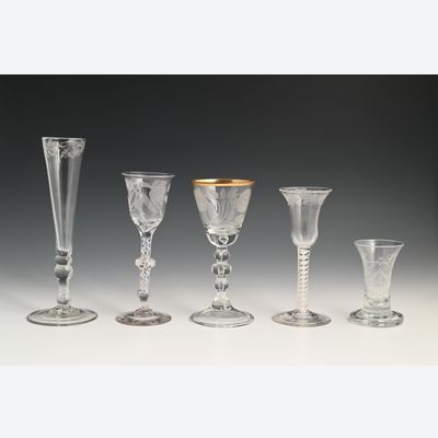 A collection of engraved glasses