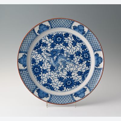 A decorative 18th century Delft dish