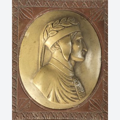 Buste van Dante in lava