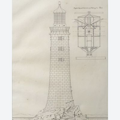 J.F. Malinvaud: architectuurtekeningen van de vuurtoren van Edystone