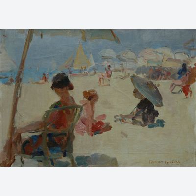 Figures on the beach of Il Lido di Venezia