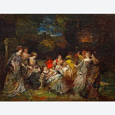 Elegante dames in het park