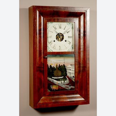 Een Amerikaanse mahonie 'ogee shelf' klok door Seth Thomas