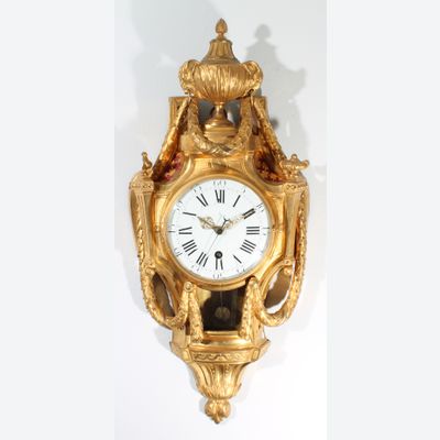 A good French Louis XVI ormolu striking cartel clock with sweep seconds, circa 1770