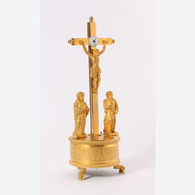 A rare South German ormolu crucifix clock, by Joseph Patzelt, circa 1820