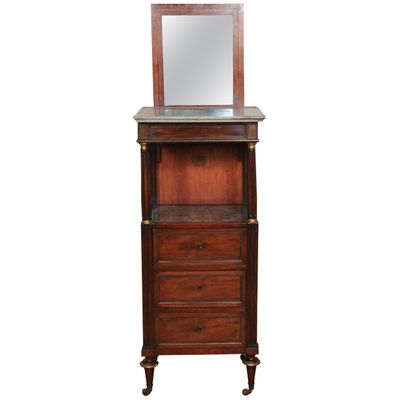 A French Louis XVI mahogany original shavers-pedestal (table), circa 1800