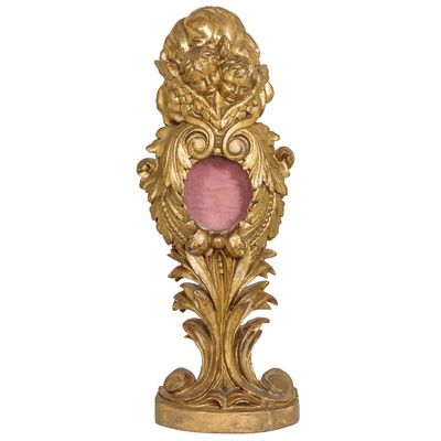 A late 18th century giltwood relic or watch stand