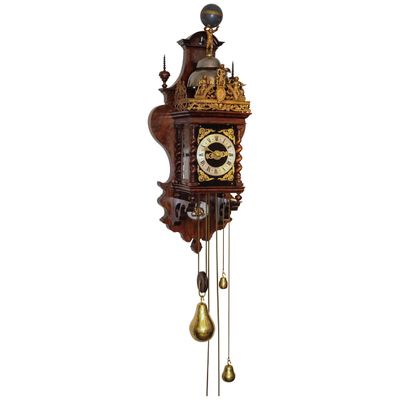 A good Dutch Zaanse rosewood wall clock, by Cornelis van Rossen, circa 1700