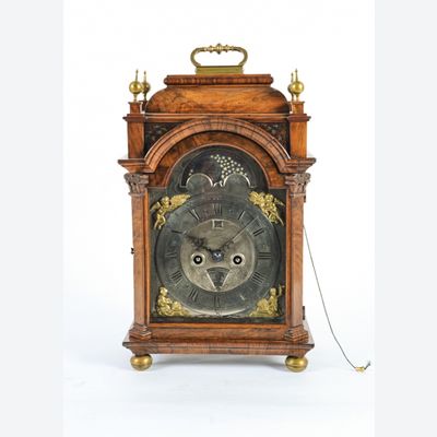 Very Small Unusual 18th Century Amsterdam Burr Walnut Bracket Clock  