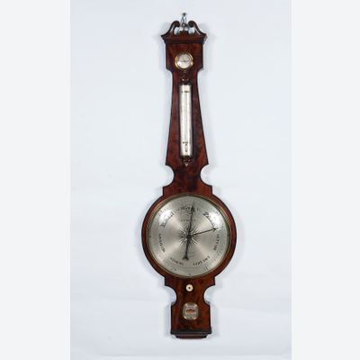 An imposing king size wheel barometer by 