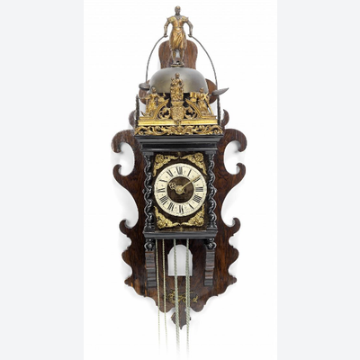 An early 18th century Zaandam wall clock with jaquemart