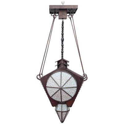 An unusual Amsterdam School Hanglamp from around 1900