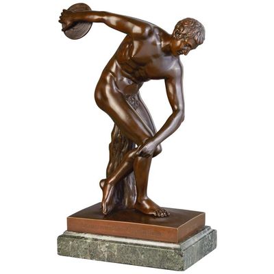 Eine hochwertige Bronze des Athleten Diskuswerfers (Diskobolus), um 1900 hergestellt.
