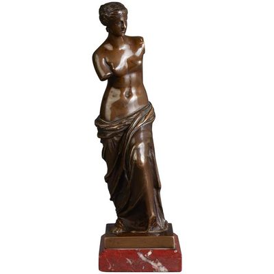 A French cast and patinated bronze sculpture of Venus, circa 1900