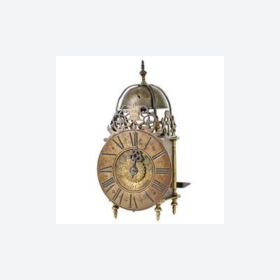 A small French Lantern Clock by Regnault à Paris, circa 1730