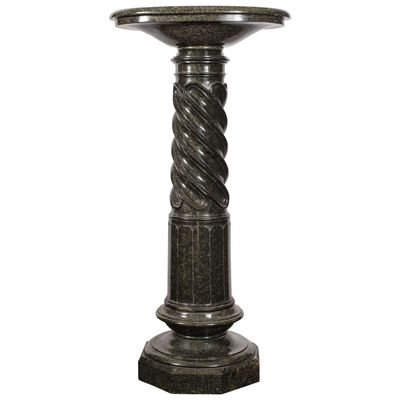 A beautiful French 1.13m high green marble turned Pedestal, circa 1880