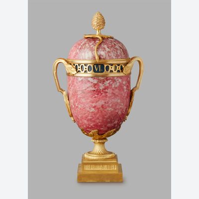 An unusual Rhodonite Annular French Urn Clock, circa 1880