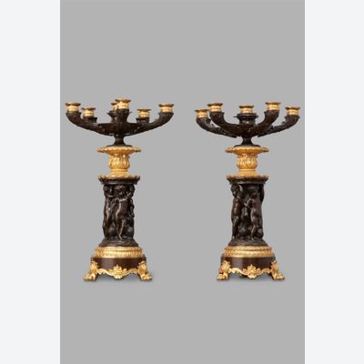 A good decorative pair of French Charles X candelabres, circa 1830