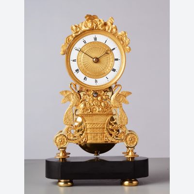 A small French long duration Skeleton Clock, circa 1820
