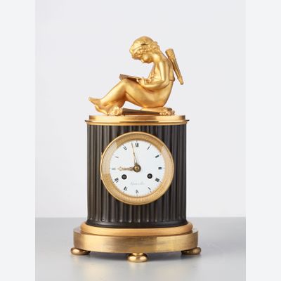An elegant French ‘Empire’ library mantel clock, circa 1820