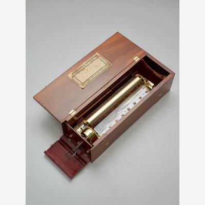 An early French mahogany music box by Ducommond Giraud, circa 1840