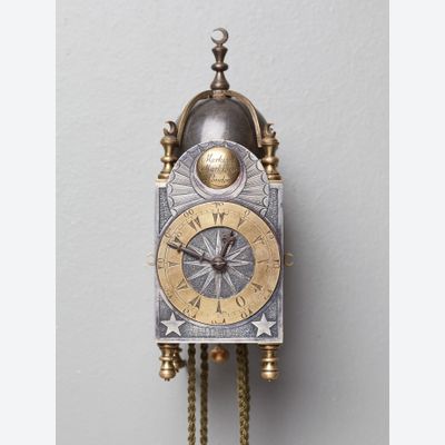 A rare English miniature lantern clock made for the Turkish market by Marwick Markham, circa 1740