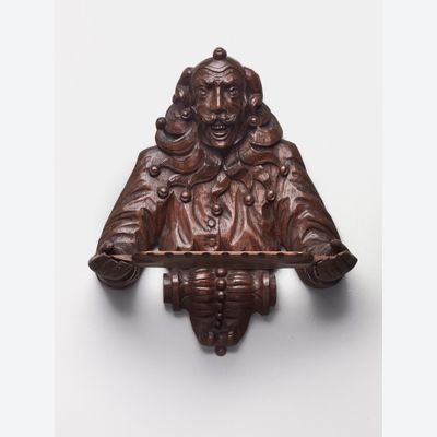 Ein deutscher Harlekin-Eichen-Wandkonsolentisch, ca. 1880