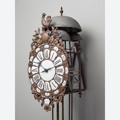 A French quarter striking lantern clock by Fardoil, circa 1775